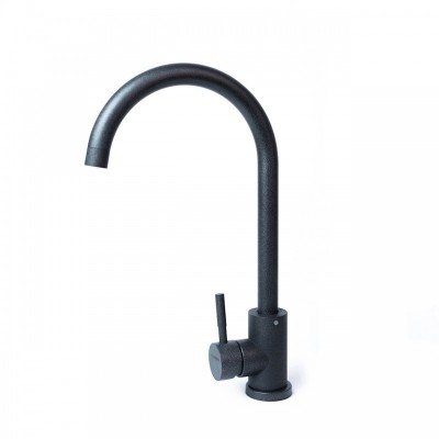 Набір кухонний Adamant Horizon Medium, штучний камінь, прямокут., з крилом, 700х500х230мм, чаша - 1, врізна, графіт + змішувач та дозатор