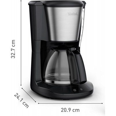 Кавоварка Tefal крапельна Subito 1.25л, мелена, чорно-сріблястий