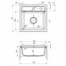 Мийка кухонна Deante Zorba, граніт, квадрат, без крила, 440х440х184мм, чаша - 1, накладна, металічний сірий