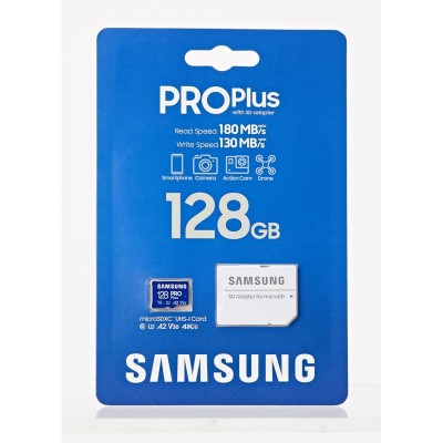 Карта пам'яті Samsung microSDXC 128GB C10 UHS-I R180MB/s PRO Plus