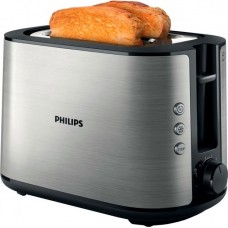 Тостер Philips Viva Collection, 950Вт, пластик+ метал, чорний+нерж Тостер Philips Viva Collection, 950Вт, пластик+ метал, чорний+нерж