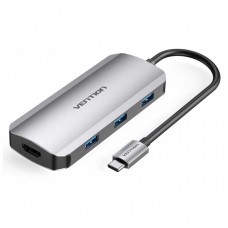 Концентратор Vention USB3.1 Type-C --> HDMI/USB-C Gen 1/USB 3.0x3/PD 100W Hub 6-i (TOFHB) Концентратор Vention USB3.1 Type-C --> HDMI/USB-C Gen 1/USB 3.0x3/PD 100W Hub 6-i (TOFHB)