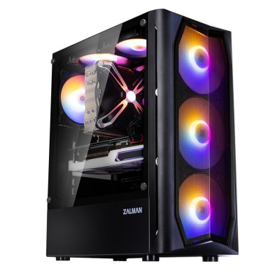 Корпус Zalman N4 Rev.1, без БЖ, 1xUSB3.0, 2xUSB2.0, 3x140mm RGB fans, 3x120mm RGB fans, TG Side Window, ATX, чорний