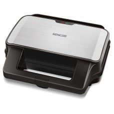 Мультимейкер Sencor, 900Вт, комплект-4 пластини, алюміній, корпус-нержав.сталь, пластик, чорно-сірий