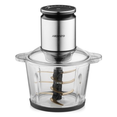 Подрібнювач ARDESTO, 800Вт, чаша 3000мл, скло, корпус-нерж. сталь, чорний
