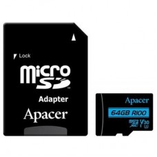Карта пам'яті Apacer 64GB microSDHC class 10 UHS-I U3 V30 (AP64GMCSX10U7-R) Карта пам'яті Apacer 64GB microSDHC class 10 UHS-I U3 V30 (AP64GMCSX10U7-R)