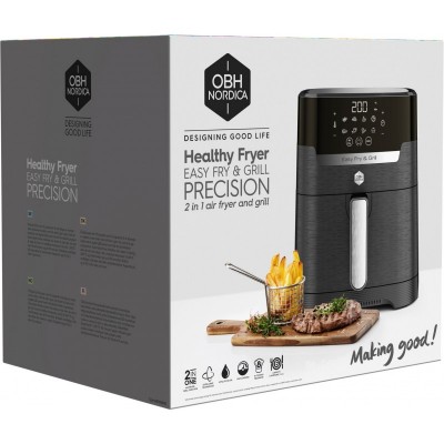 Мультипіч OBH Nordica EasyFry&Grill Precision, 1550Вт, чаша-4.2л, сенс. керув., від 40°C до 200°C, пластик, чорний