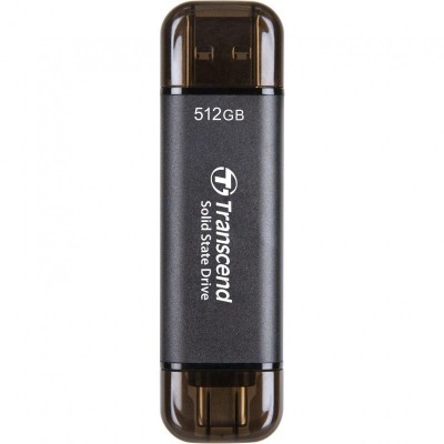Портативний SSD Transcend  512GB USB 3.1 Gen 2 Type-A + Type-C ESD310 Чорний