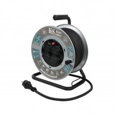 Подовжувач мережевий Konner&Sohnen KS CRM-30M, 30м, 4xТипF, 16A, на котушці, чорний Подовжувач мережевий Konner&Sohnen KS CRM-30M, 30м, 4xТипF, 16A, на котушці, чорний