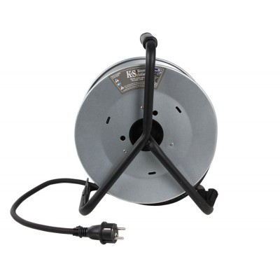 Подовжувач мережевий Konner&Sohnen KS CRM-30M, 30м, 4xТипF, 16A, на котушці, чорний