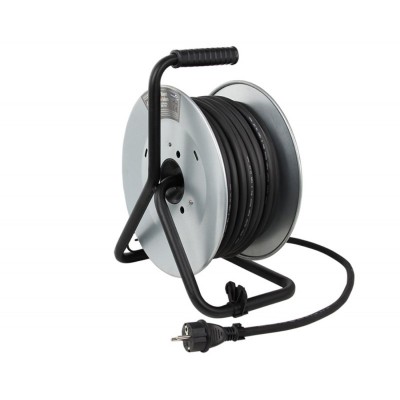 Подовжувач мережевий Konner&Sohnen KS CRM-30M, 30м, 4xТипF, 16A, на котушці, чорний