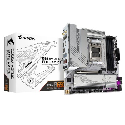Материнська плата GIGABYTE B650M A ELITE AX ICE sAM5 B650 4xDDR5 M.2 HDMI DP Wi-Fi mATX