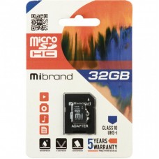Карта пам'яті Mibrand 32GB microSDHC class 10 UHS-I (MICDHU1/32GB-A) Карта пам'яті Mibrand 32GB microSDHC class 10 UHS-I (MICDHU1/32GB-A)