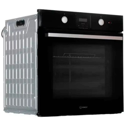 Oven Indesit electrical, 66L, A, display, convection, black