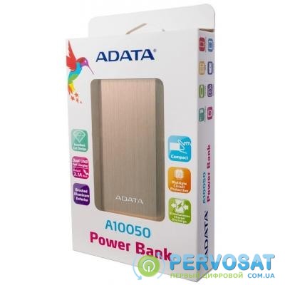 Батарея универсальная ADATA A10050 10050mAh Golden (AA10050-5V-CGD)