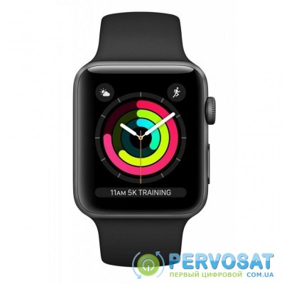 Смарт-часы Apple Watch Series 3 GPS, 38mm Space Grey Aluminium Case with Blac (MTF02FS/A)