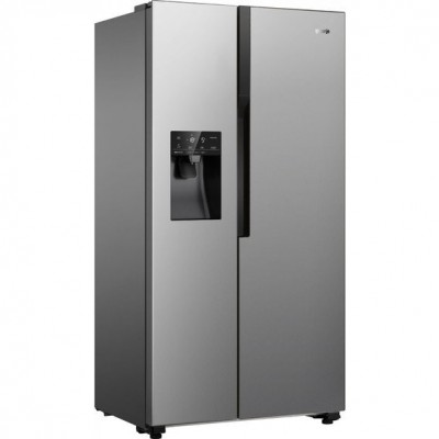 Холодильник SBS Gorenje NRS9182VX, 179x68x91см, 2 дв., Х- 368л, М- 167л, A++, NF, Інвертор, диспенсер, Дисплей, Сріблястий