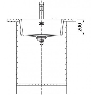 Мийка кухонна Franke Maris, фраграніт, прямокутник, без крила, 553х433х200мм, чаша - 1, універсальна, MRG 110-52, чорний матовий