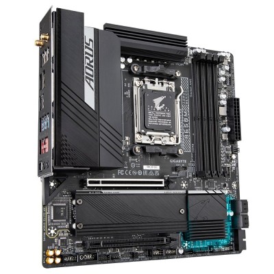Материнська плата GIGABYTE B650M AORUS ELITE AX sAM5 B650 4xDDR5 M.2 HDMI DP Wi-Fi BT mATX