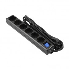 Подовжувач мережевий 2E 6хТип F, 3х1.5мм кв, 16A, 3м, чорний Подовжувач мережевий 2E 6хТип F, 3х1.5мм кв, 16A, 3м, чорний