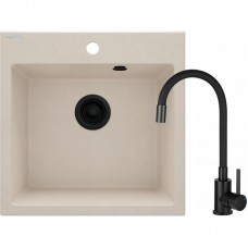 Набір для кухні Deante Evora, гранітна мийка ZQJ_X103 + зміш. BOC_X72M, бежевий Набір для кухні Deante Evora, гранітна мийка ZQJ_X103 + зміш. BOC_X72M, бежевий