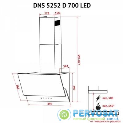Вытяжка кухонная PERFELLI DNS 5252 D 700 BL LED