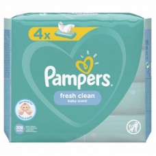 Вологі серветки Pampers Fresh Clean 4х52 шт (8001841077949) Вологі серветки Pampers Fresh Clean 4х52 шт (8001841077949)