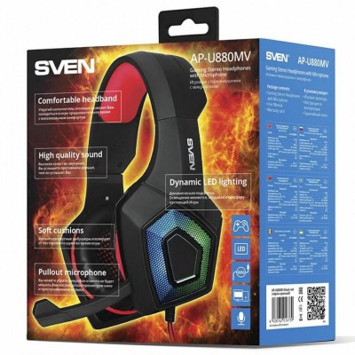 Навушники SVEN AP-U880MV black-red