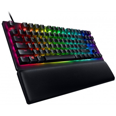 Клавіатура механічна Razer Huntsman V2 TKL 87key, Purple Switch, USB-A, EN/RU, RGB, чорний