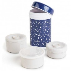 Термос Nuvita металевий для їжі 1200 мл 3 контейнера, cиній з візерунком Термос Nuvita металевий для їжі 1200 мл 3 контейнера, cиній з візерунком