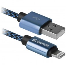 Дата кабель USB 2.0 AM to Lightning 1.0m ACH01-03T 2.1A blue Defender (87811) Дата кабель USB 2.0 AM to Lightning 1.0m ACH01-03T 2.1A blue Defender (87811)