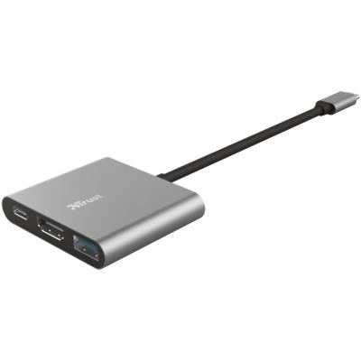 Концентратор Trust Dalyx 3-in-1 Multiport USB-C Adapter ALUMINIUM (23772_TRUST)