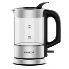 Електрочайник Sencor 0.5л, Strix, пластик, в комплекті 2 склянки + 2 ложки, скло, нерж. сталь Електрочайник Sencor 0.5л, Strix, пластик, в комплекті 2 склянки + 2 ложки, скло, нерж. сталь