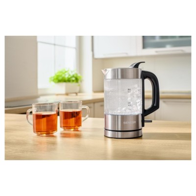 Електрочайник Sencor 0.5л, Strix, пластик, в комплекті 2 склянки + 2 ложки, скло, нерж. сталь Електрочайник Sencor 0.5л, Strix, пластик, в комплекті 2 склянки + 2 ложки, скло, нерж. сталь