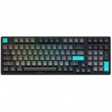 Клавіатура механічна Akko 3098B Black&Cyan 98Key, CS Silver, BT/WL/USB-A, Hot-swappable, EN/UKR, RGB, Чорний