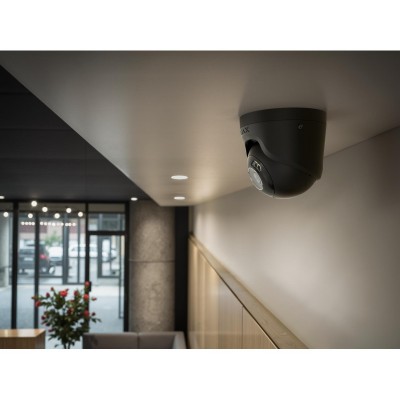IP-Камера дротова Ajax TurretCam HL black, 8мп, 2.8мм, гібридне підсвічування IR 50м, білий Led 50м, Poe, True WDR, IP 65, ІЧ 50м, аудіо, кут огляду 100° до 110°, купольна, чорна