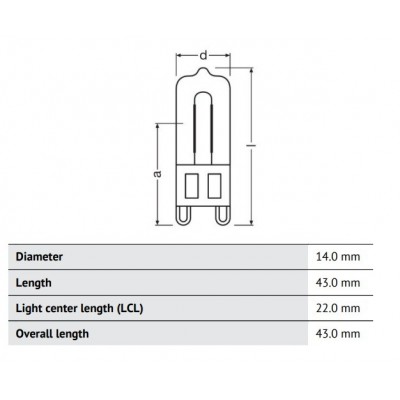 Лампа галогенная LEDVANCE HALOPIN ECO 33W/460Lm/2700K G9