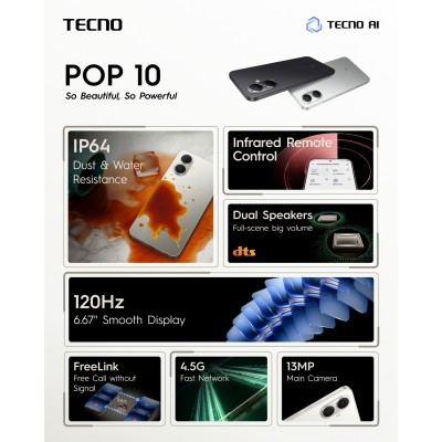 Смартфон TECNO Spark Go 2 (KM4) 6.67" 4/128ГБ, 2SIM, 5000мА•год, Veil White