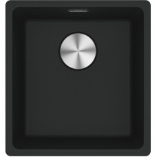 Мийка кухонна Franke Maris, фраграніт, прямокутник, без крила, 403х433х200мм, чаша - 1, монтаж під стільницю, MRG 110-37, чорний матовий