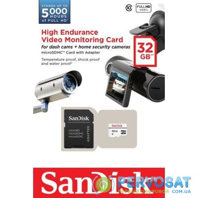 Карта памяти SANDISK 32GB microSDHC class 10 High Endurance Video Monitoring (SDSDQQ-032G-G46A)