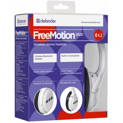 Наушники Defender FreeMotion B520 Bluetooth White (63521)