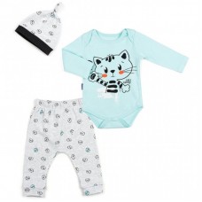 Набір дитячого одягу Miniworld з котиком (14524-74B-blue) Набір дитячого одягу Miniworld з котиком (14524-74B-blue)