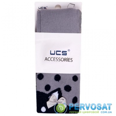 Колготки UCS SOCKS для девочек праздничные с бантиком серые (M0C0302-0899-0-3m/G-gray)