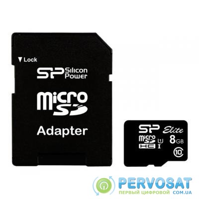 Карта памяти Silicon Power 8Gb microSDHC class 10 (SP008GBSTHBU1V10SP)