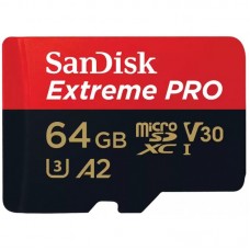 Карта пам'яті SanDisk microSD 64GB C10 UHS-I U3 R200/W90MB/s Extreme Pro V30 + SD Карта пам'яті SanDisk microSD 64GB C10 UHS-I U3 R200/W90MB/s Extreme Pro V30 + SD