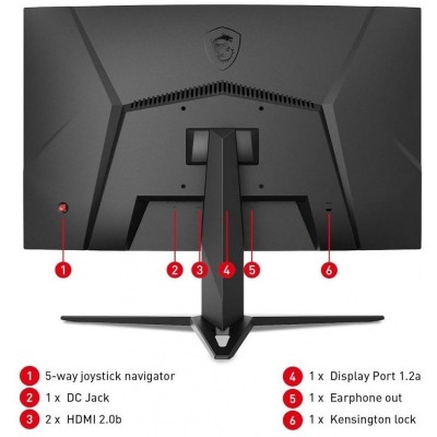 Монітор MSI 23.6&quot; G24C4-E2 2xHDMI, DP, Audio, VA, 180Hz, 1ms, sRGB 112%, CURVED, AdaptiveSync