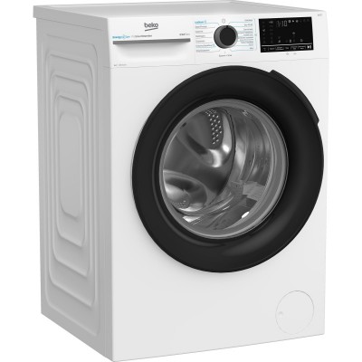 Пральна машина Beko фронтальна, 8кг, 1400, A, 55см, дисплей, інвертор, пара, білий