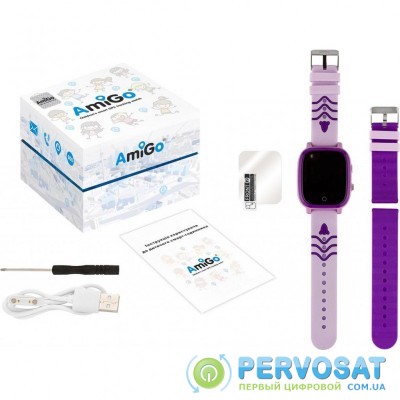 Смарт-часы Amigo GO005 4G WIFI Kids waterproof Thermometer Purple (747019)