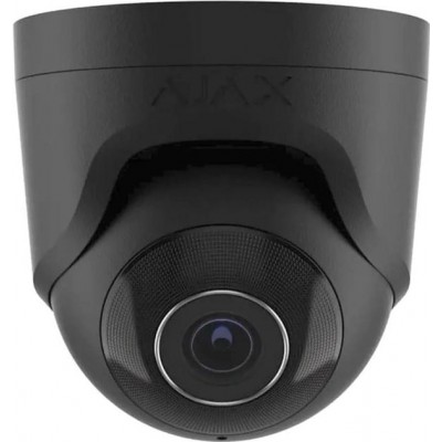 IP-Камера дротова Ajax TurretCam, 8мп, 4мм, Poe, True WDR, IP 65, ІЧ 35м, аудіо, кут огляду 75°до 85°, купольна, чорна