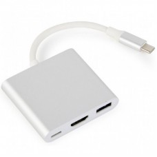 Перехідник USB Type-C to HDMI Cablexpert (A-CM-HDMIF-02-SV) Перехідник USB Type-C to HDMI Cablexpert (A-CM-HDMIF-02-SV)